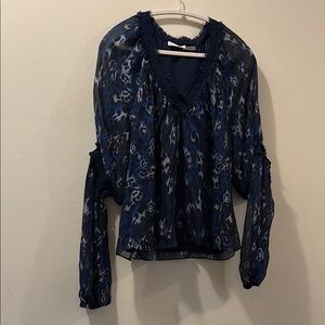 Ramy Brook Women's Blue Patterned blouse- medium - 100% silk
